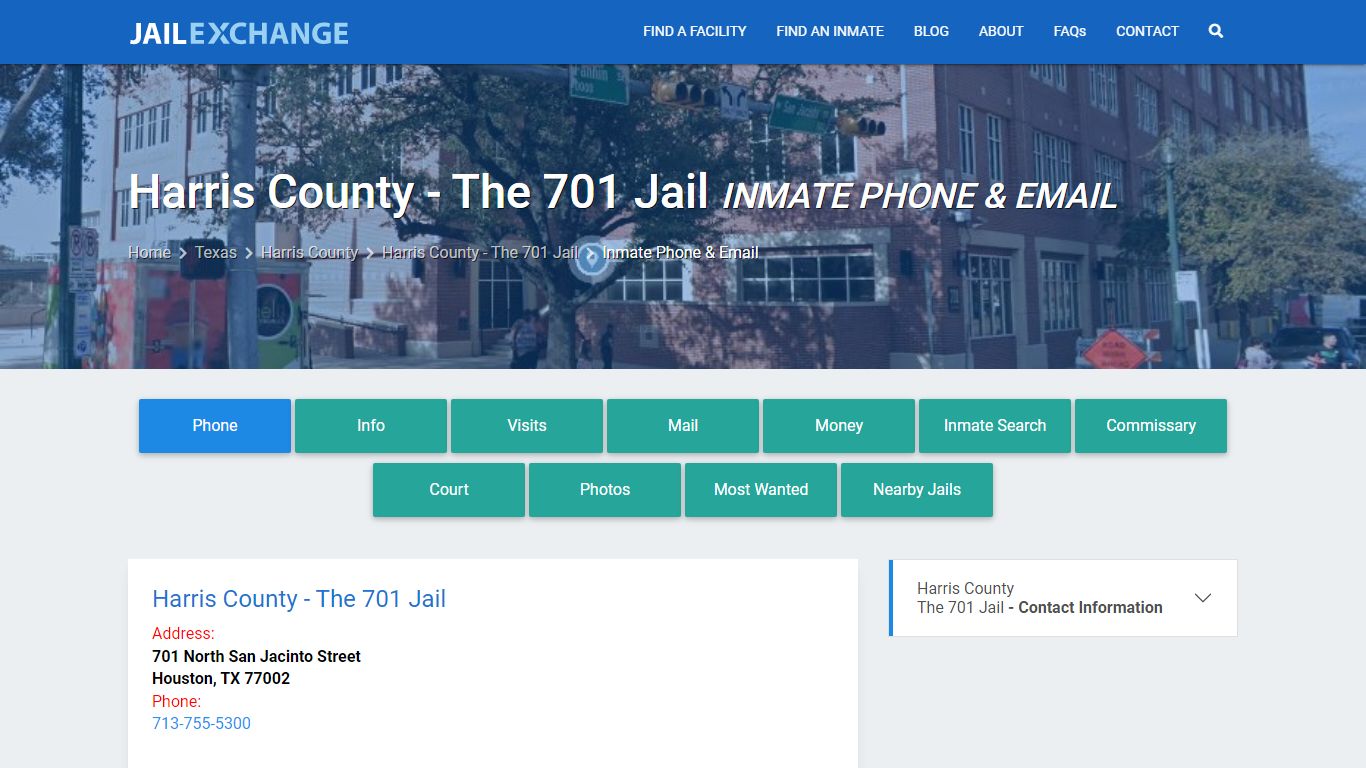 Inmate Phone - Harris County - The 701 Jail, TX - Jail Exchange